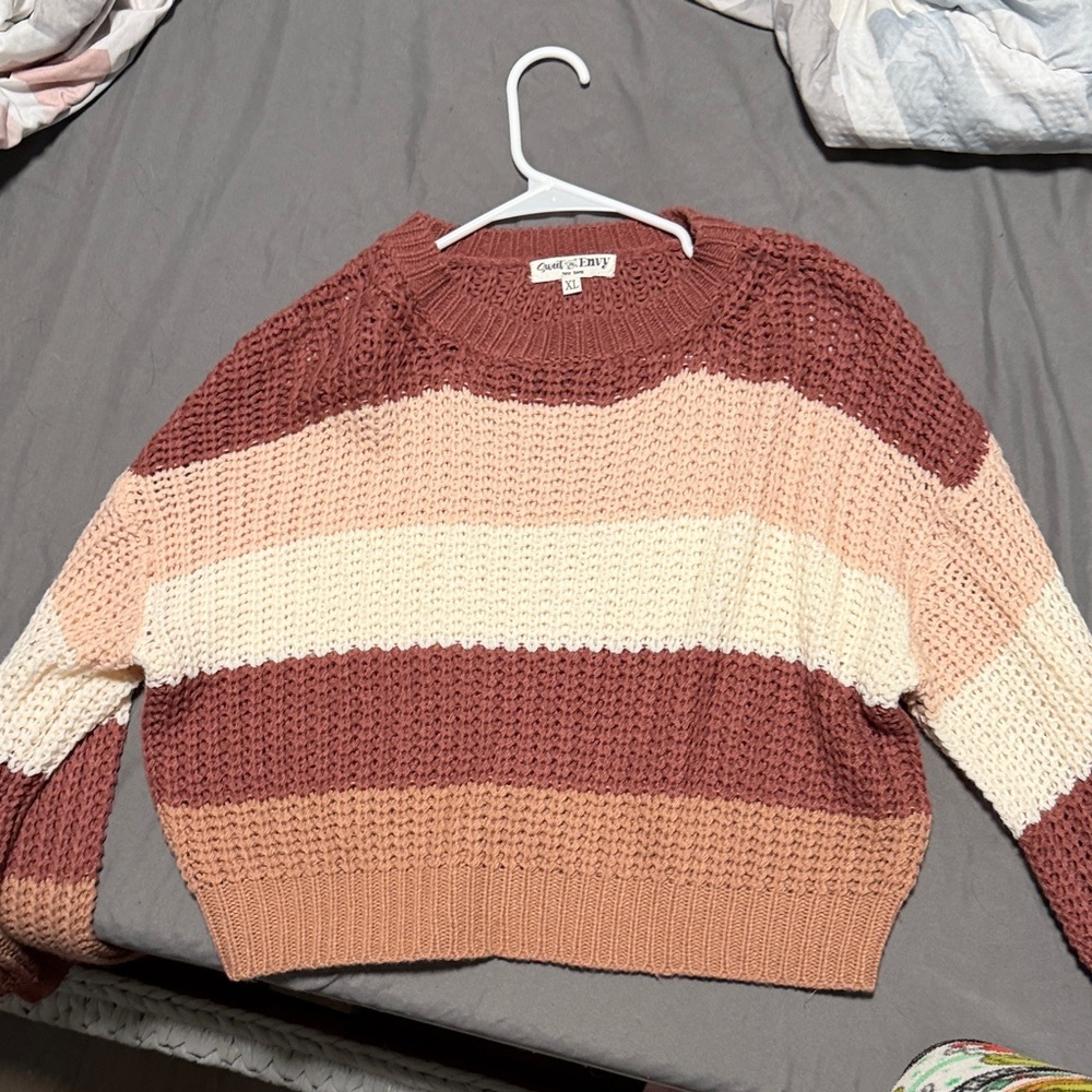 Croft & Barrow Striped Sweater in Pink and Cream